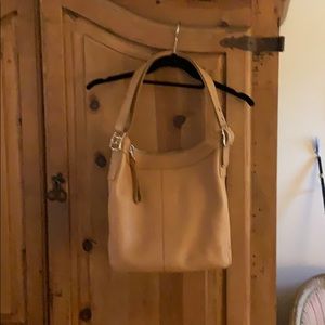 Camel Coach bag with silver accents!